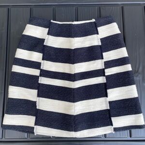 Loft Navy and White Stripe Pencil Skirt